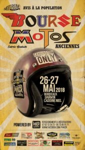 Bourse Motos anciennes, les 26-27 mai 2018 @ Bordeaux Darwin Caserne Niel 87 quai de Queyries 33100